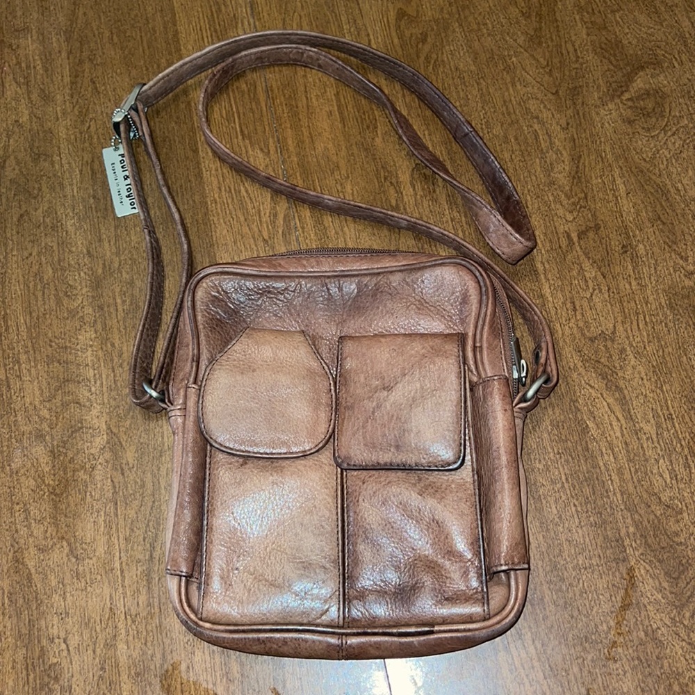 Paul & Taylor Crossbody Leather Purse with Adjustable Strap